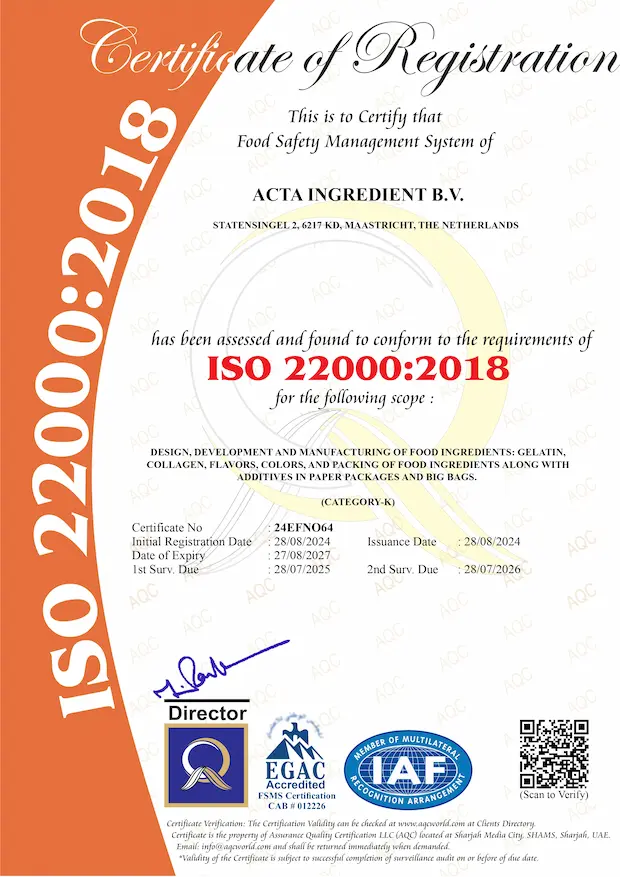 ISO 22000 certificate