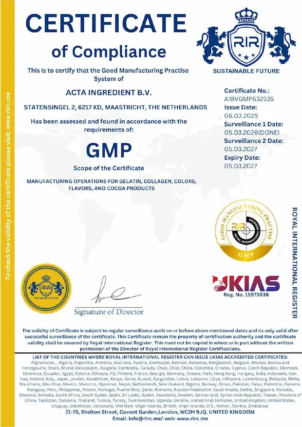 GMP certificate